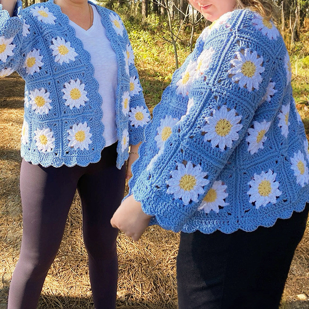 Floral Elegance: Daisy Crochet Kimono