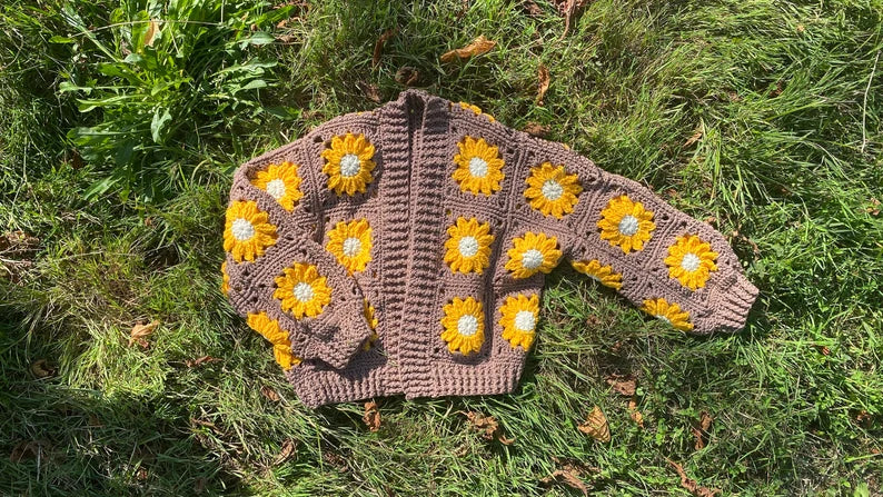 Handmade Floral Crochet Cardigan