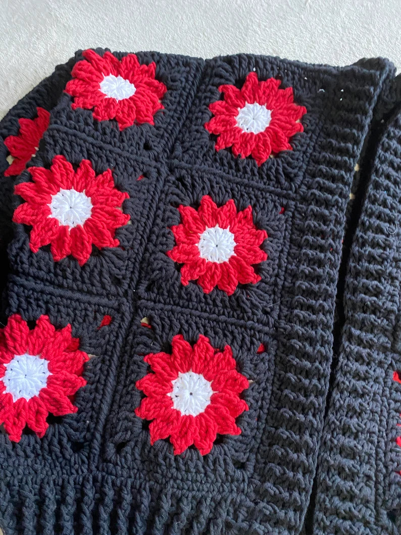 Crochet Daisy Cardigan - Colorful