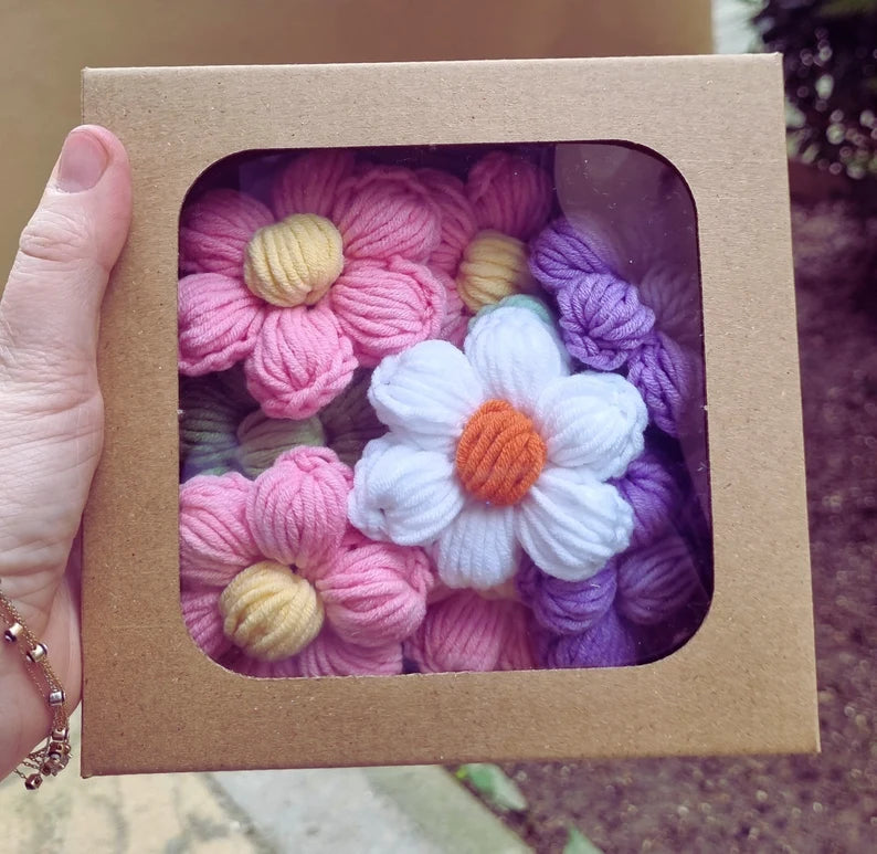 Handmade Puff Flower Applique