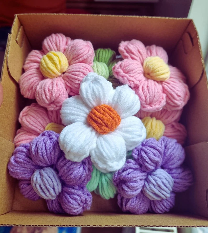Handmade Puff Flower Applique
