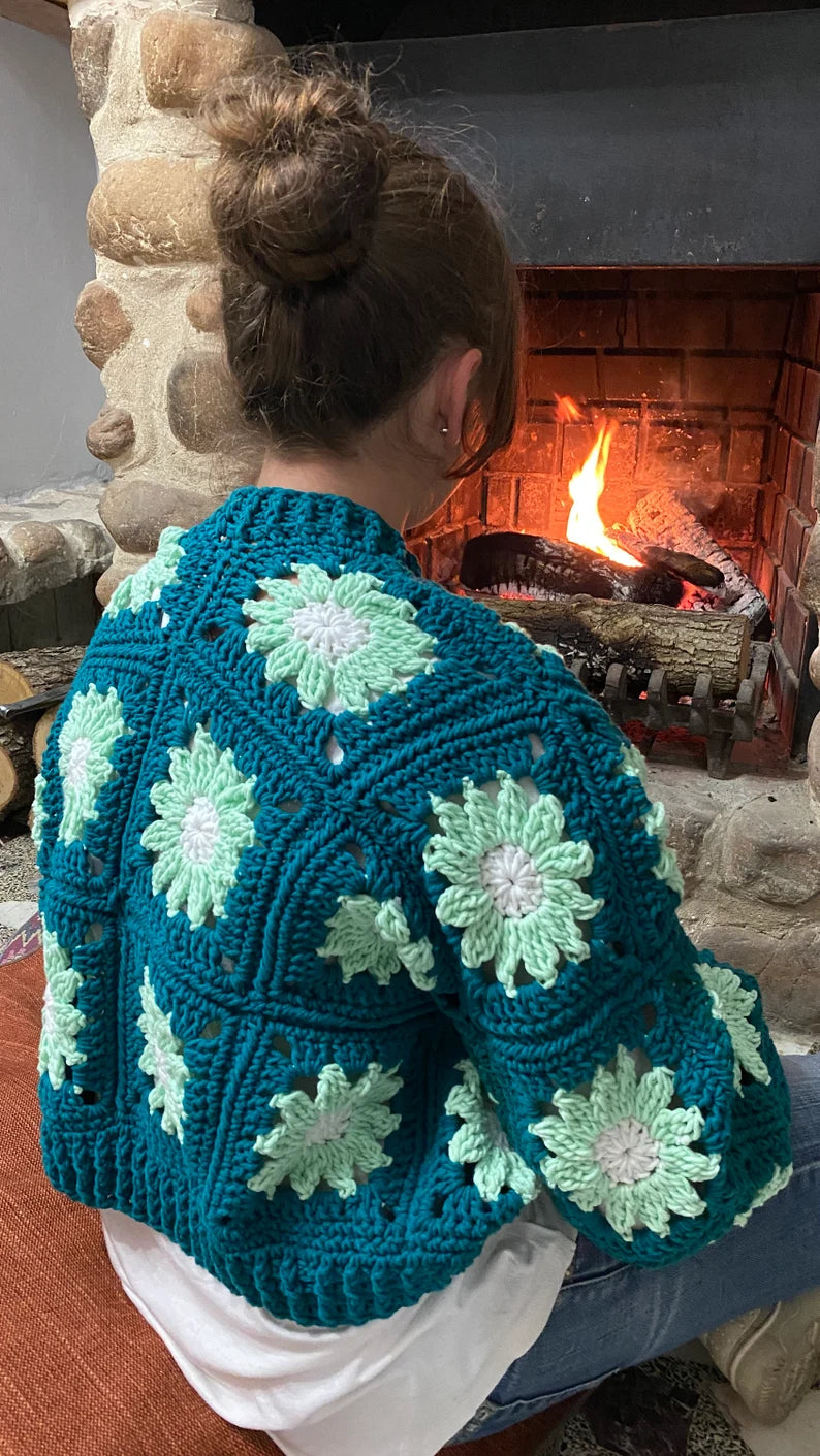 Crochet Daisy Cardigan in Gorgeous Hues!