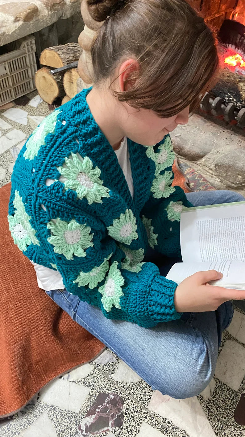 Crochet Daisy Cardigan in Gorgeous Hues!