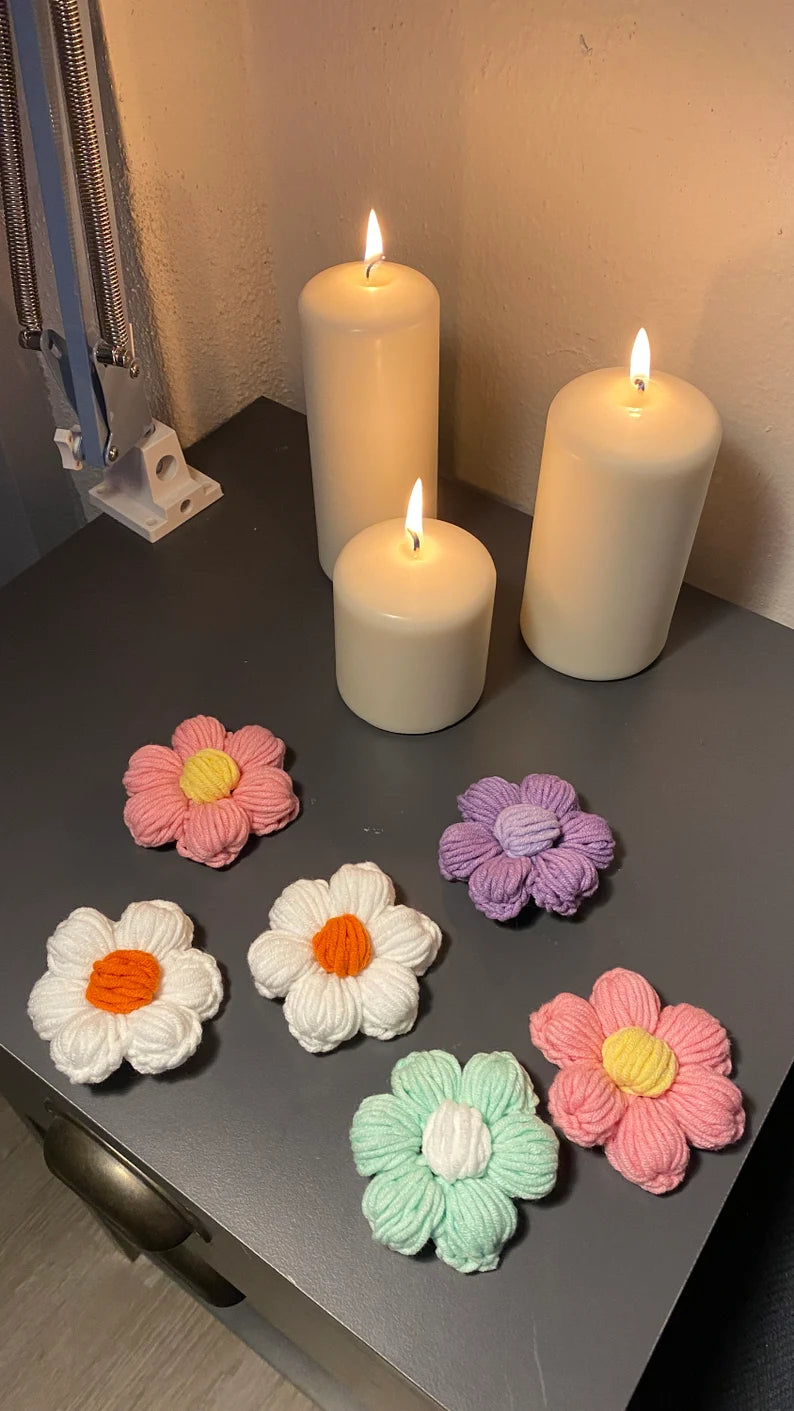 Handmade Puff Flower Applique
