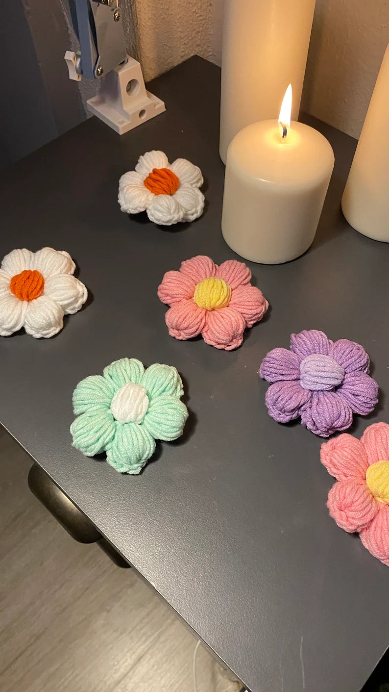 Handmade Puff Flower Applique