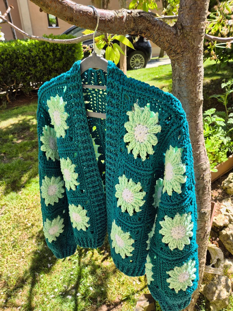 Crochet Daisy Cardigan in Gorgeous Hues!