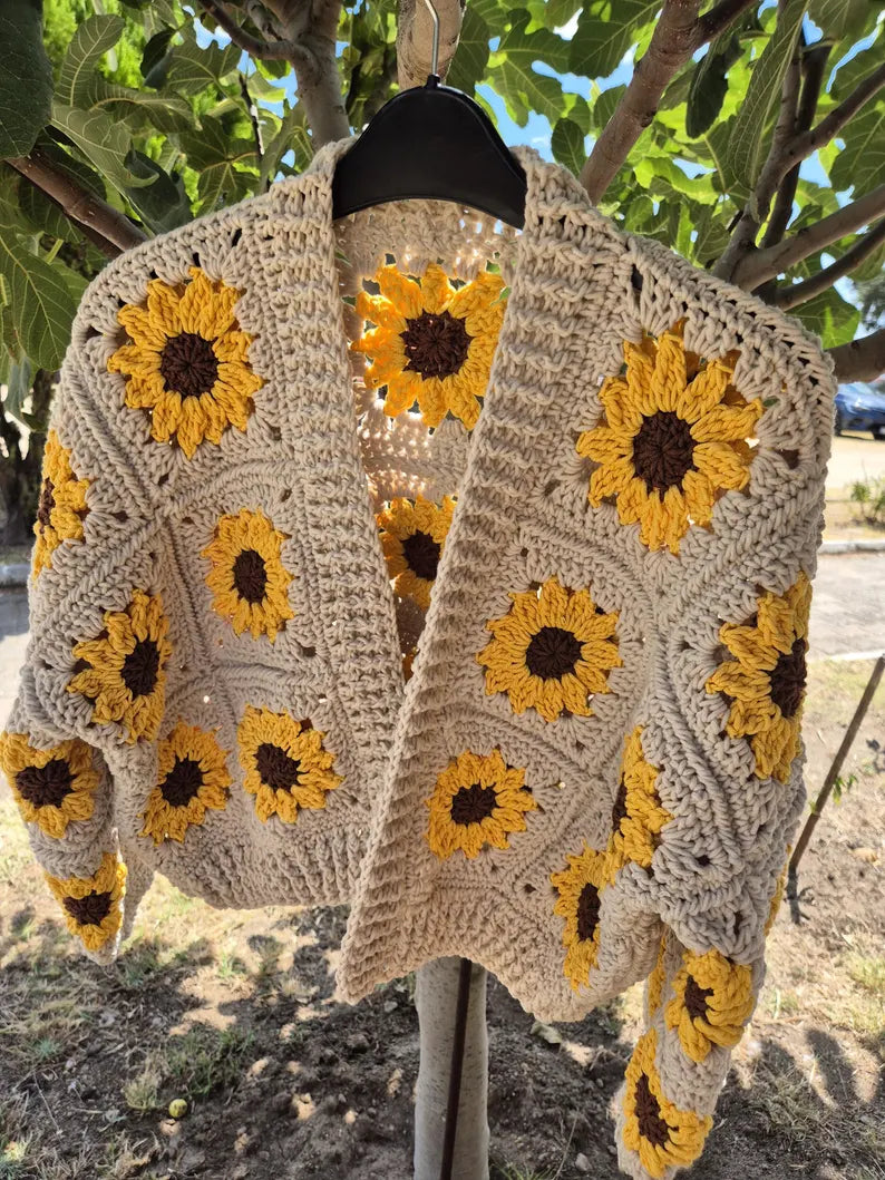 Sunflower Crochet Cardigan
